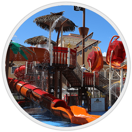 lazy river and slides
